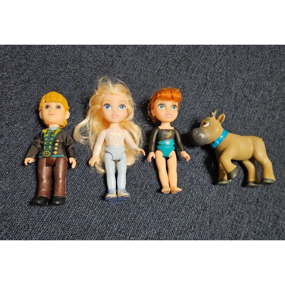Disney Frozen 2 Anna Elsa Kristoff Sven Petite Princess doll set Of 4